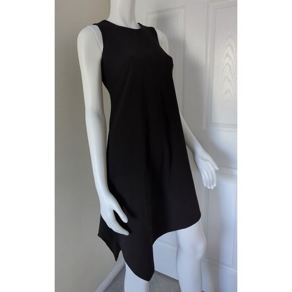 Calvin Klein, Sleeveless Asymmetrical Handkerchief Hem Sheath Dress Black Size S - Picture 5 of 6